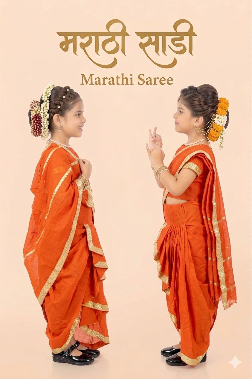 Marathi Saree Costume For Kids Wholesale Pack of 6