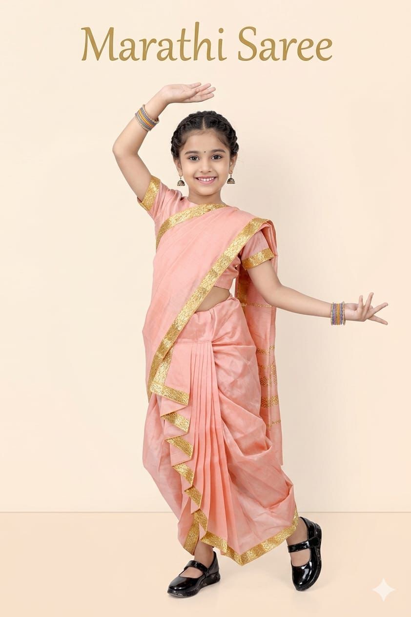 Marathi Saree Costume For Kids Wholesale Pack of 6