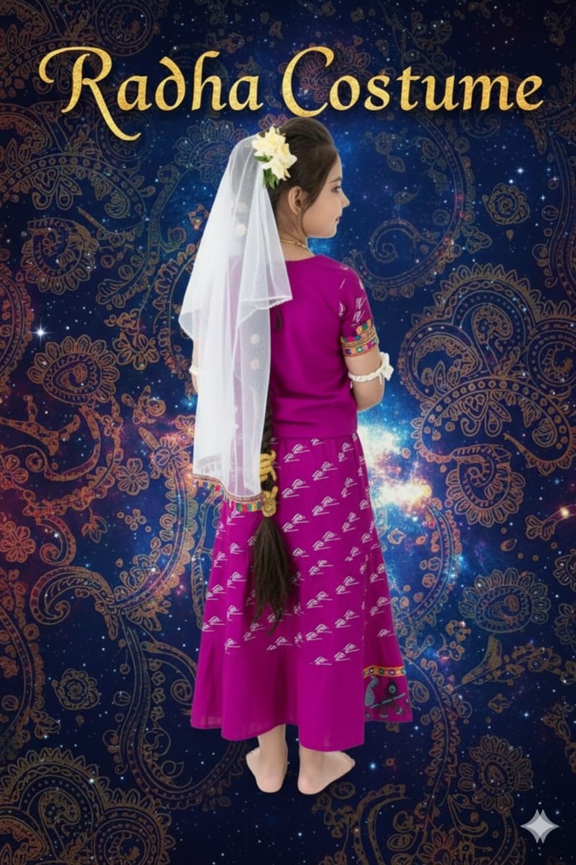 Radha Mata Costume  For Kids Wholesale Pack of 6