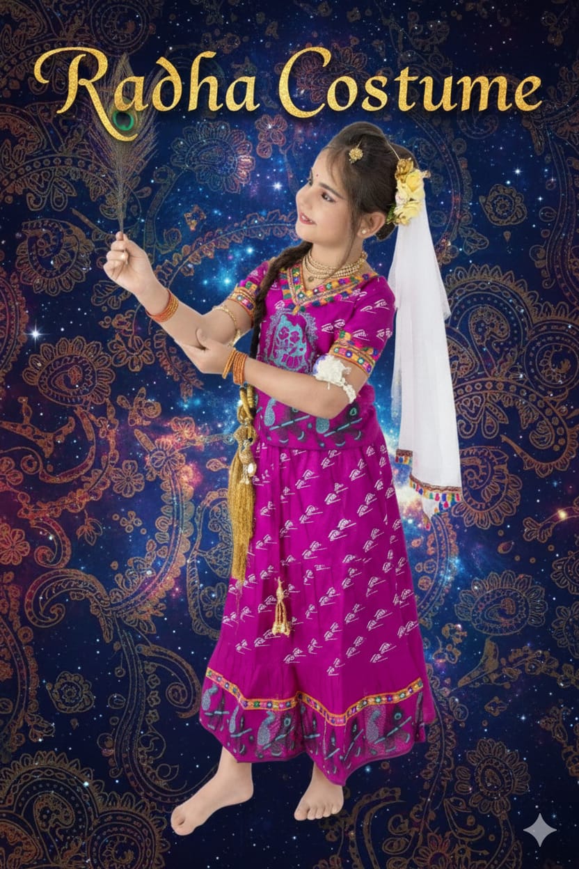 Radha Mata Costume  For Kids Wholesale Pack of 6