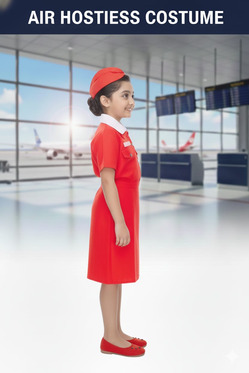 Air Hostess Costume  For Kids Wholesale Pack of 6