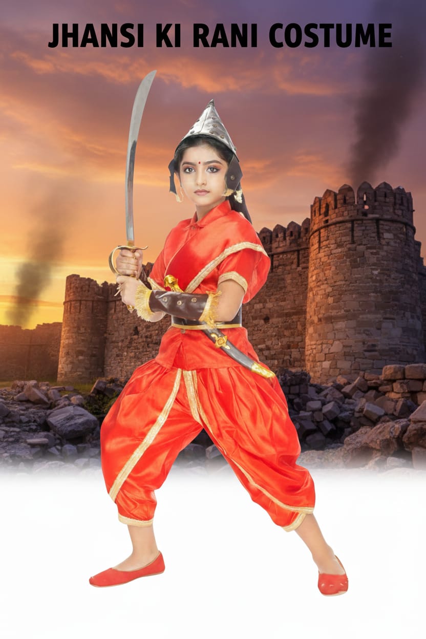 Jhansi Ki Rani Costume For Kids Wholesale Pack of 6