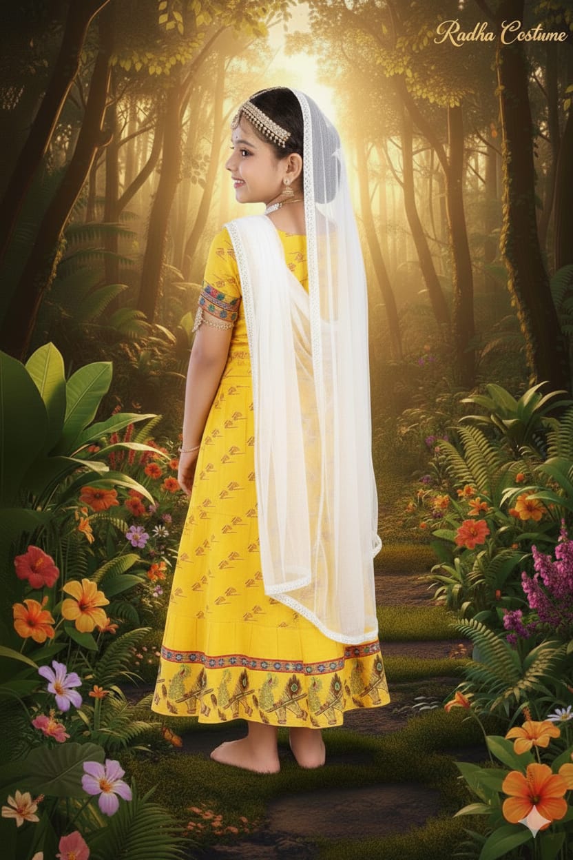 Radha Mata Costume  For Kids Wholesale Pack of 6