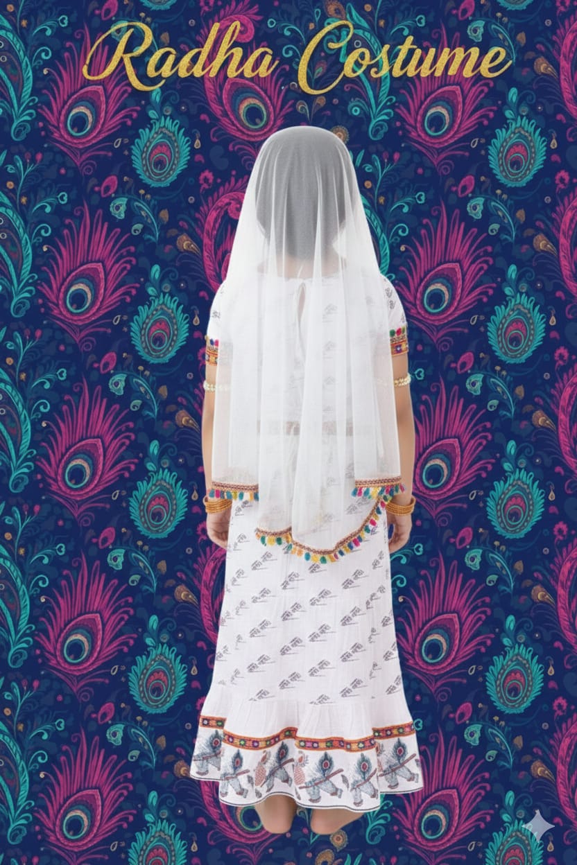 Radha mata costume  for kids wholesale pack of 6