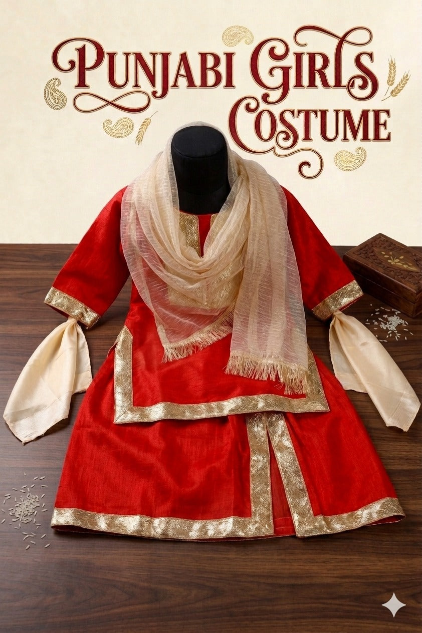 Punjabi Girl Costume For Kids Wholesale Pack of 6