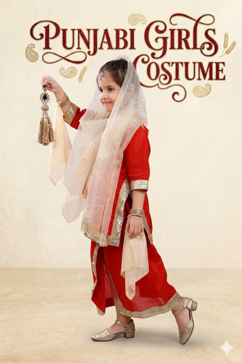 Punjabi Girl Costume For Kids Wholesale Pack of 6