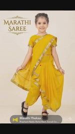 Load and play video in Gallery viewer, Marathi Saree Costume For Kids Wholesale Pack of 6
