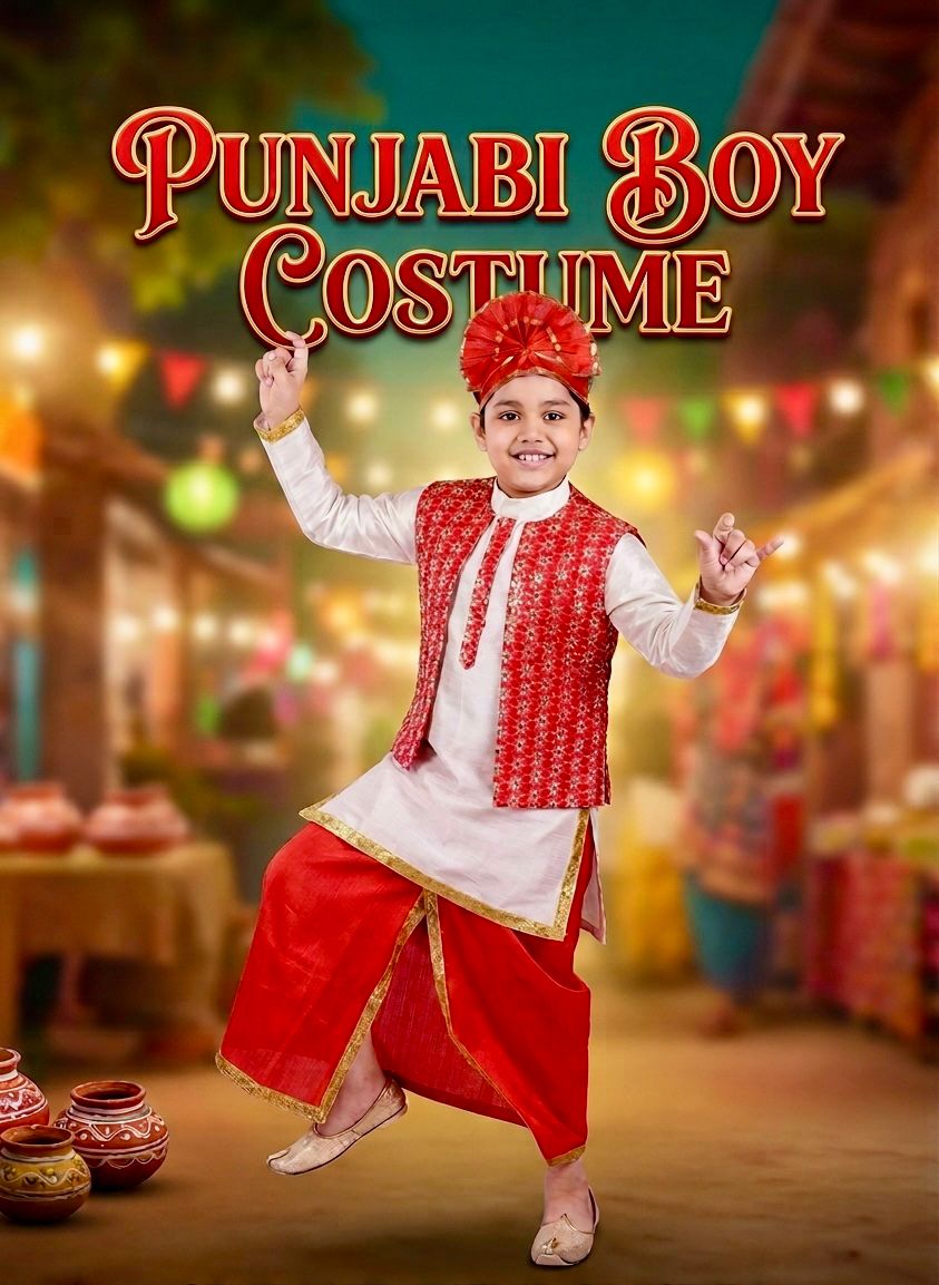 Punjabi Boy Costume For Kids Wholesale Pack of 6