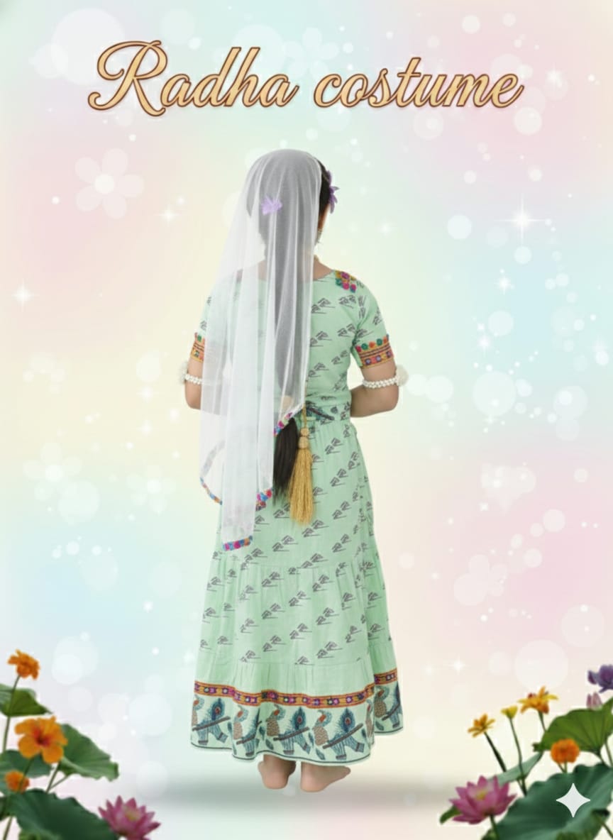 Radha Mata Costume  For Kids Wholesale Pack of 6