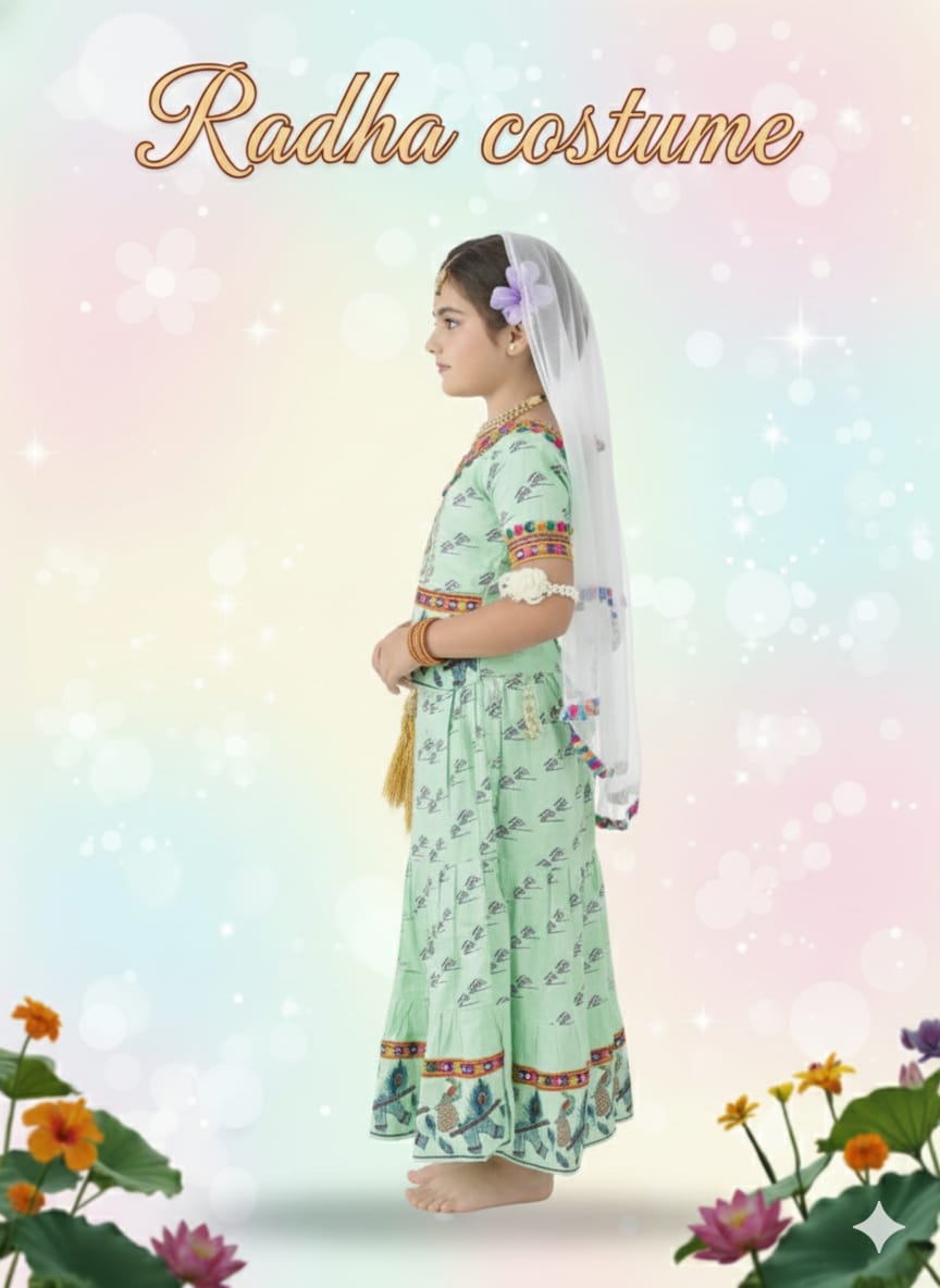 Radha Mata Costume  For Kids Wholesale Pack of 6