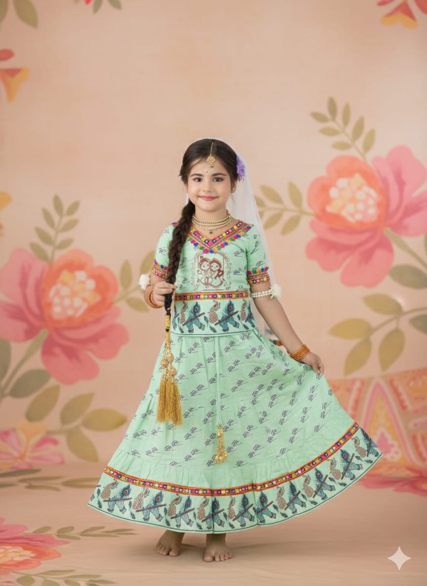 Radha Mata Costume  For Kids Wholesale Pack of 6