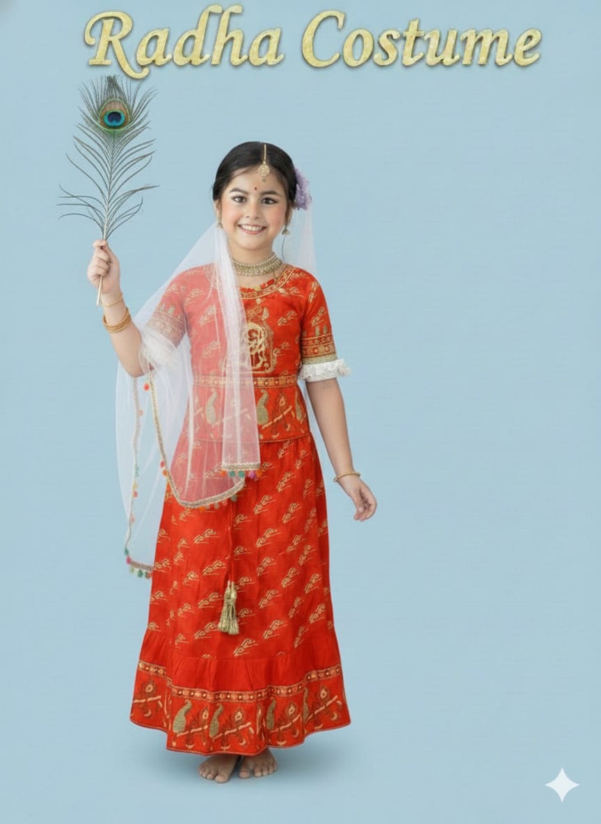 Radha Mata Costume  For Kids Wholesale Pack of 6