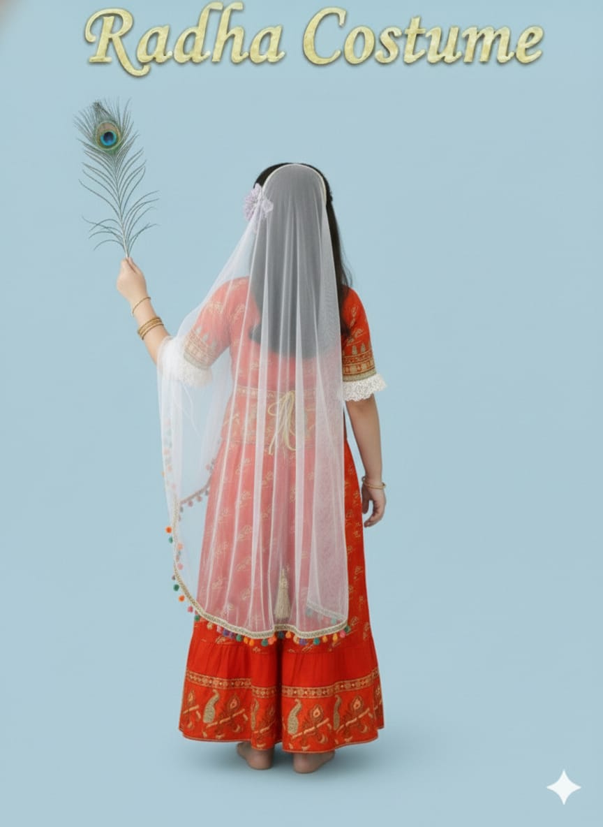 Radha Mata Costume  For Kids Wholesale Pack of 6